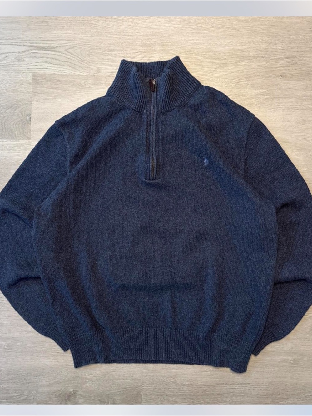 Vintage Polo by Ralph Lauren Navy Quarter-Zip Sweater